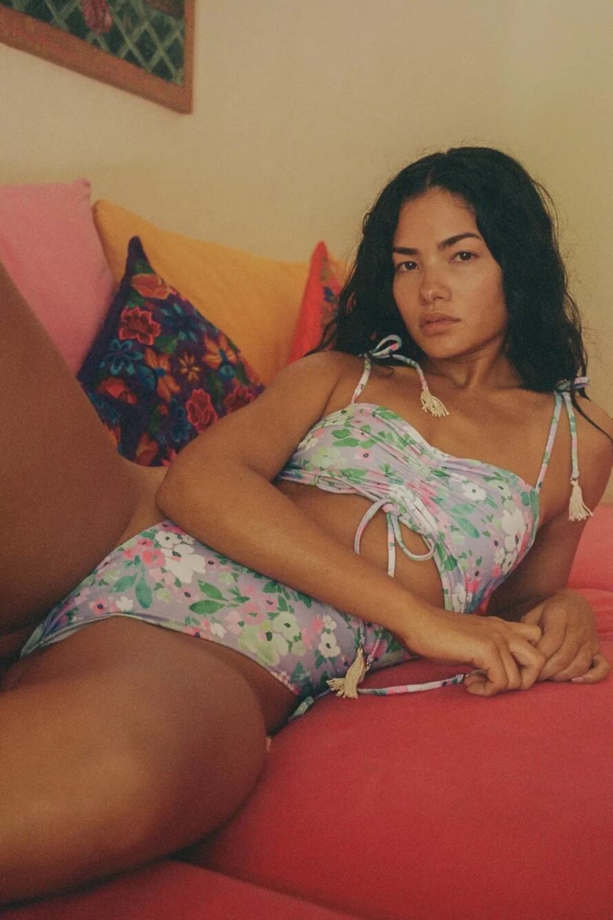 New Urban Outfitters Capittana Gabriela Neon Flowers One-Piece Swimsuit $189 M